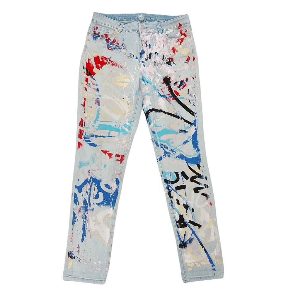 Soho New York & Company Womens Boyfriend Jeans 8 Blue